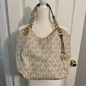 Michael Kors Lilly Vanilla Monogram Shoulder Purse